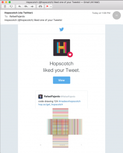 Hopscotch liked my tweet
